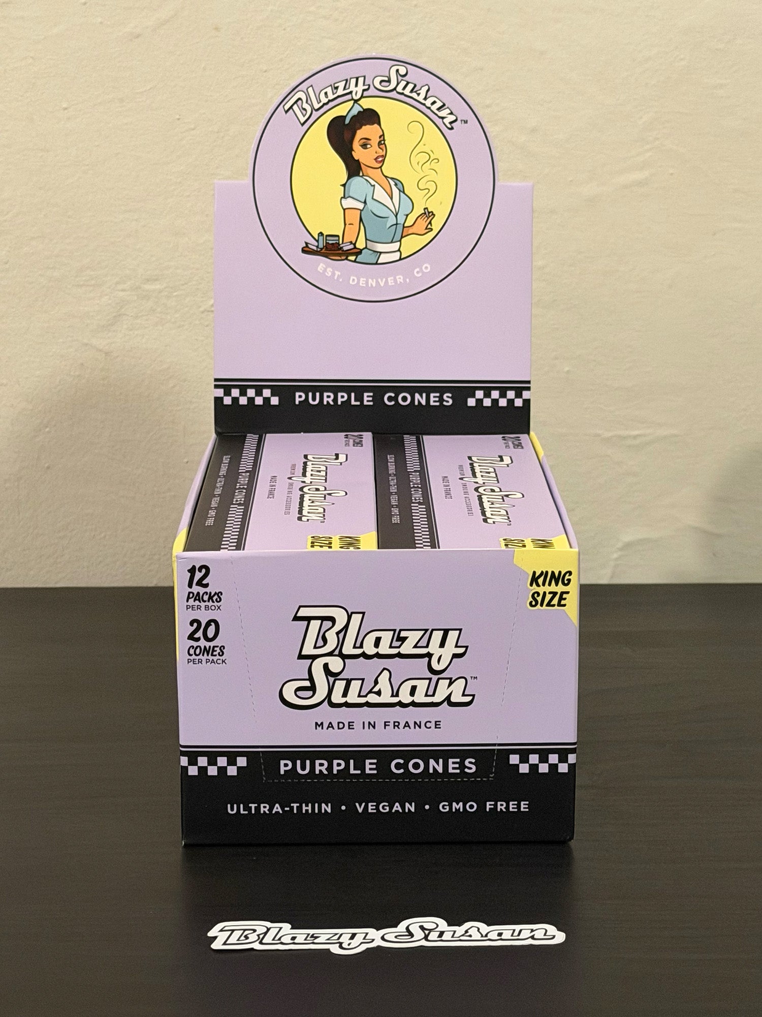 Blazy Susan Conos Pre Rolados King Size Morado | Pack de 20