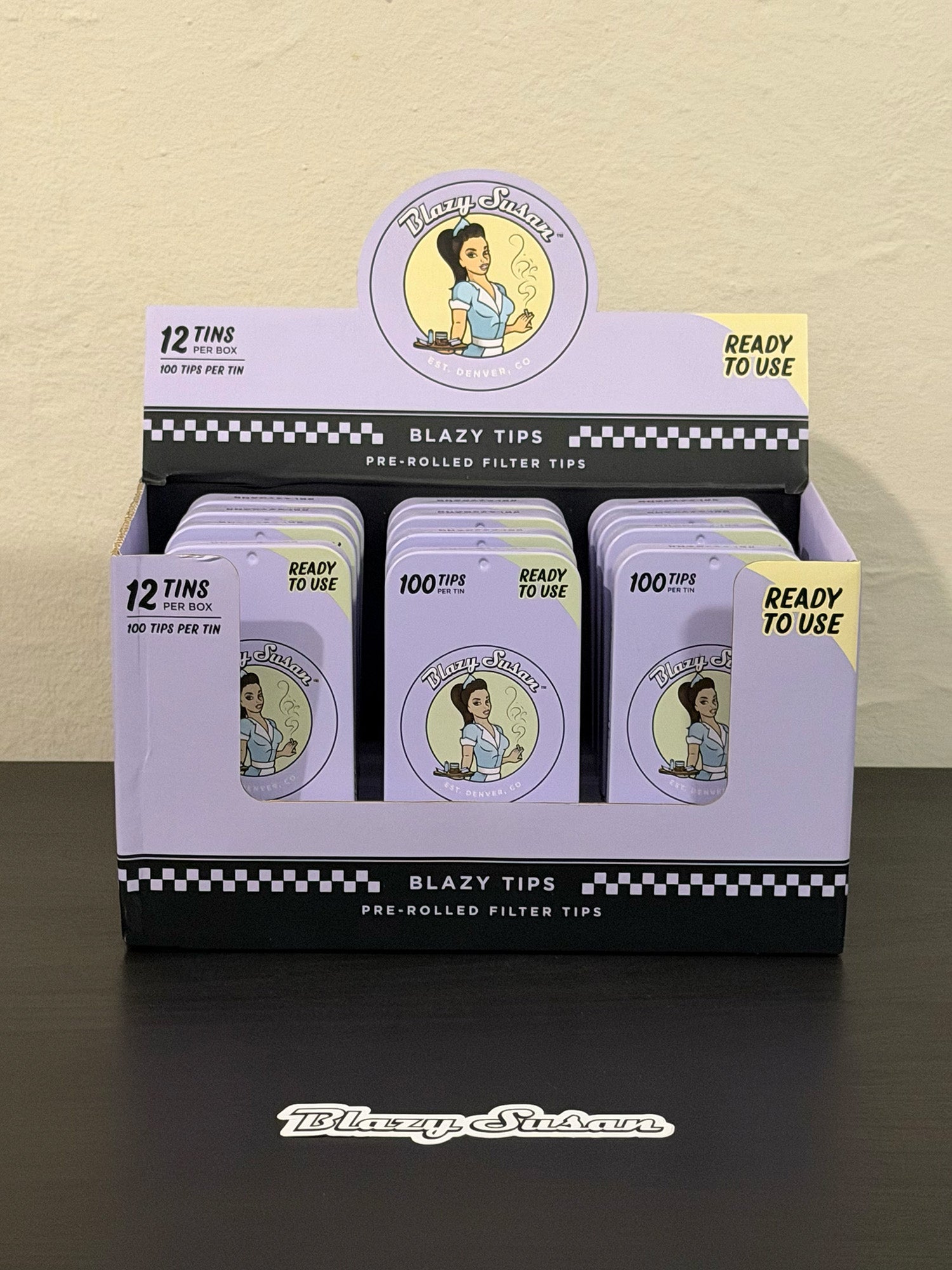 Blazy Susan Pre-Rolled Filter Tips Morado | 100 Piezas