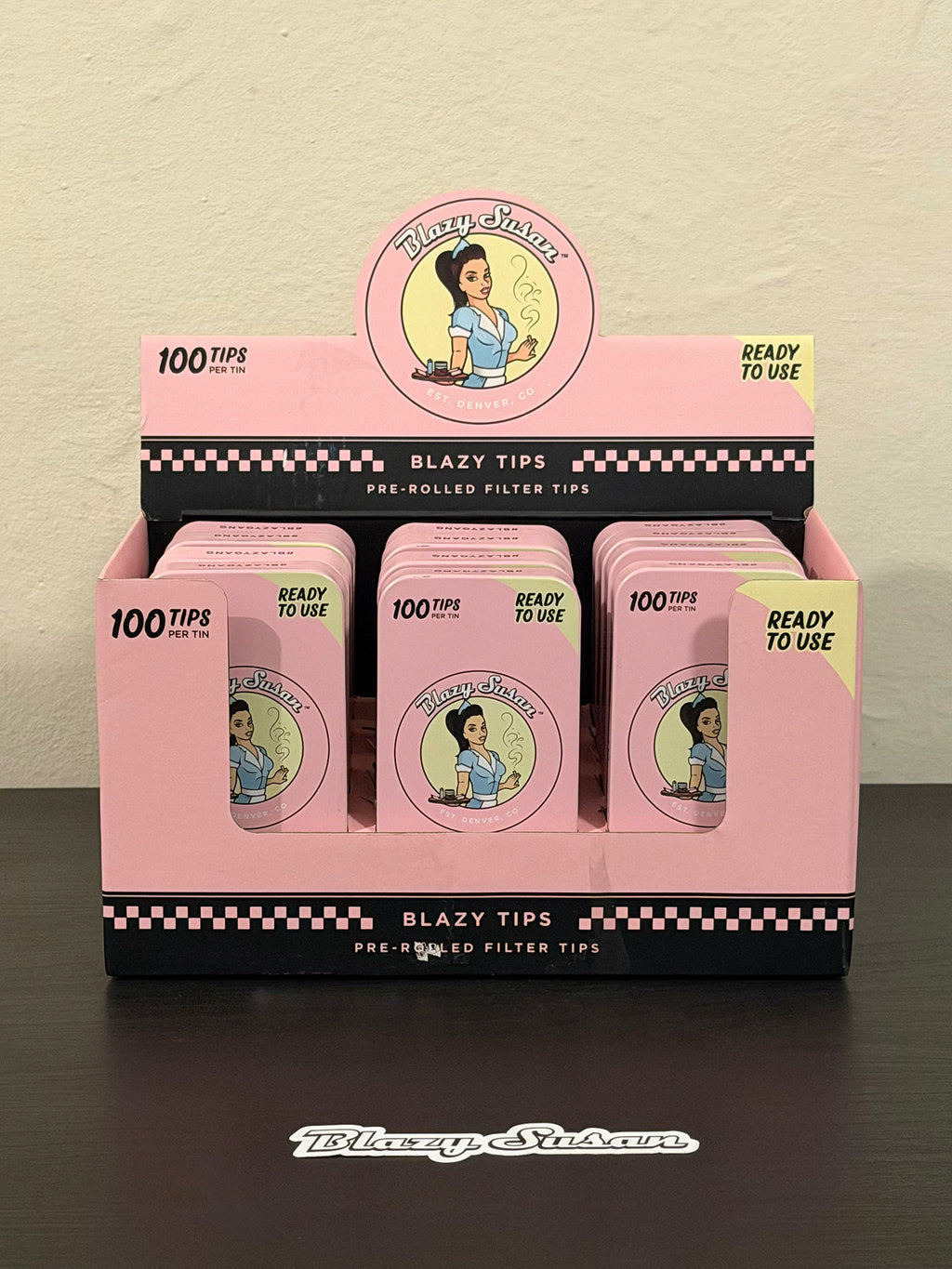 Blazy Susan Pre-Rolled Filter Tips Rosa | 100 Piezas