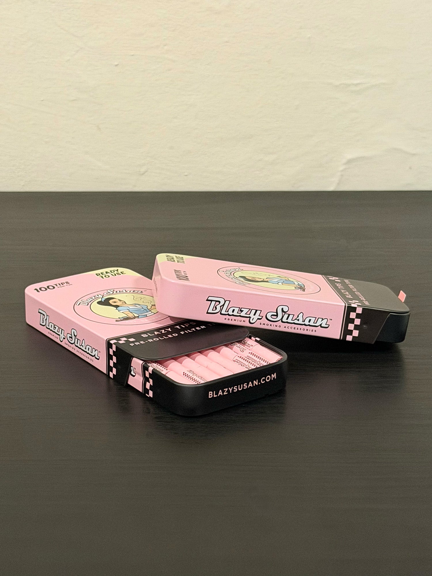 Blazy Susan Pre-Rolled Filter Tips Rosa | 100 Piezas