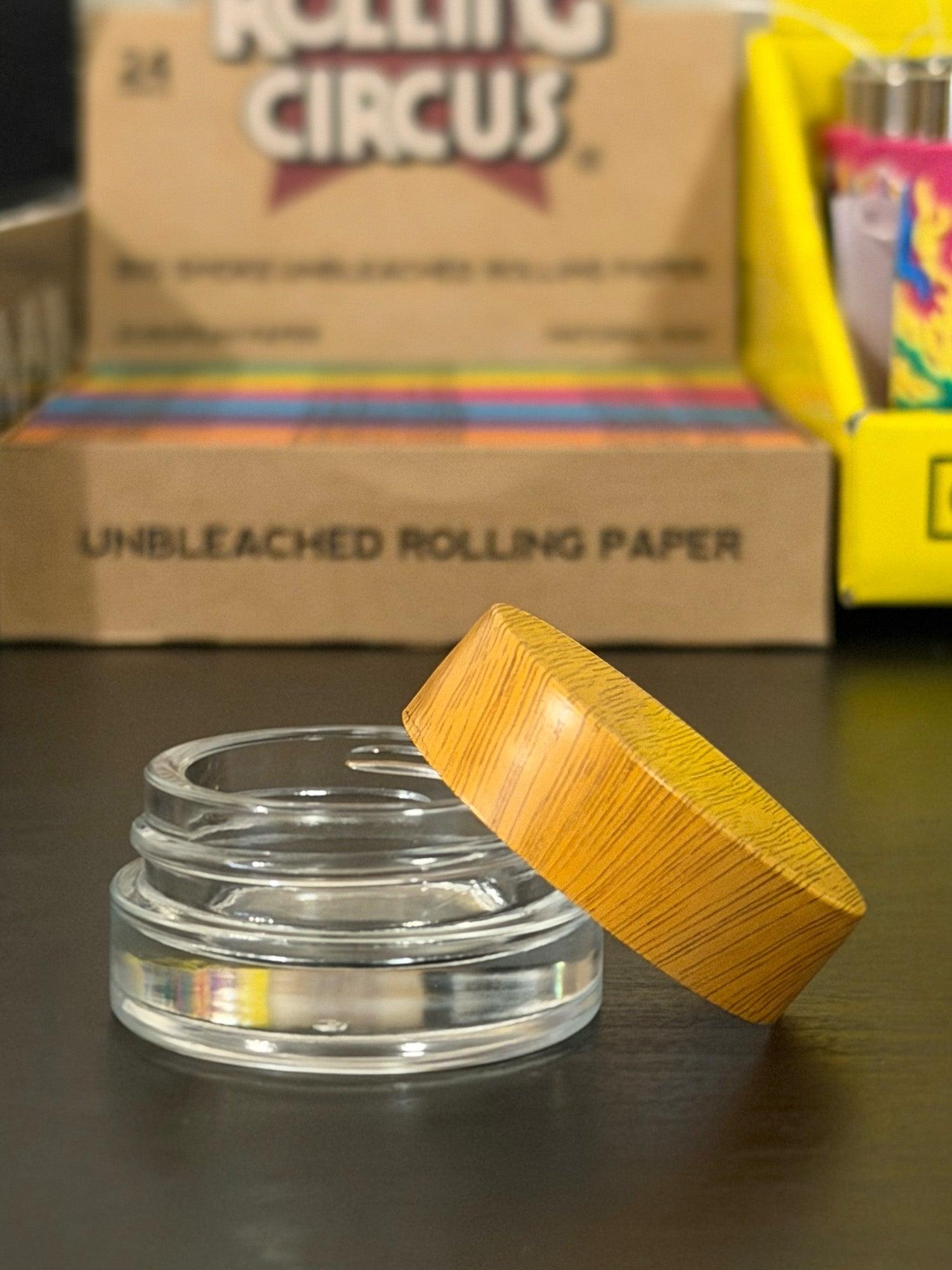 Contenedor Hermético de Vidrio con Tapa Tipo Madera | 40 mm