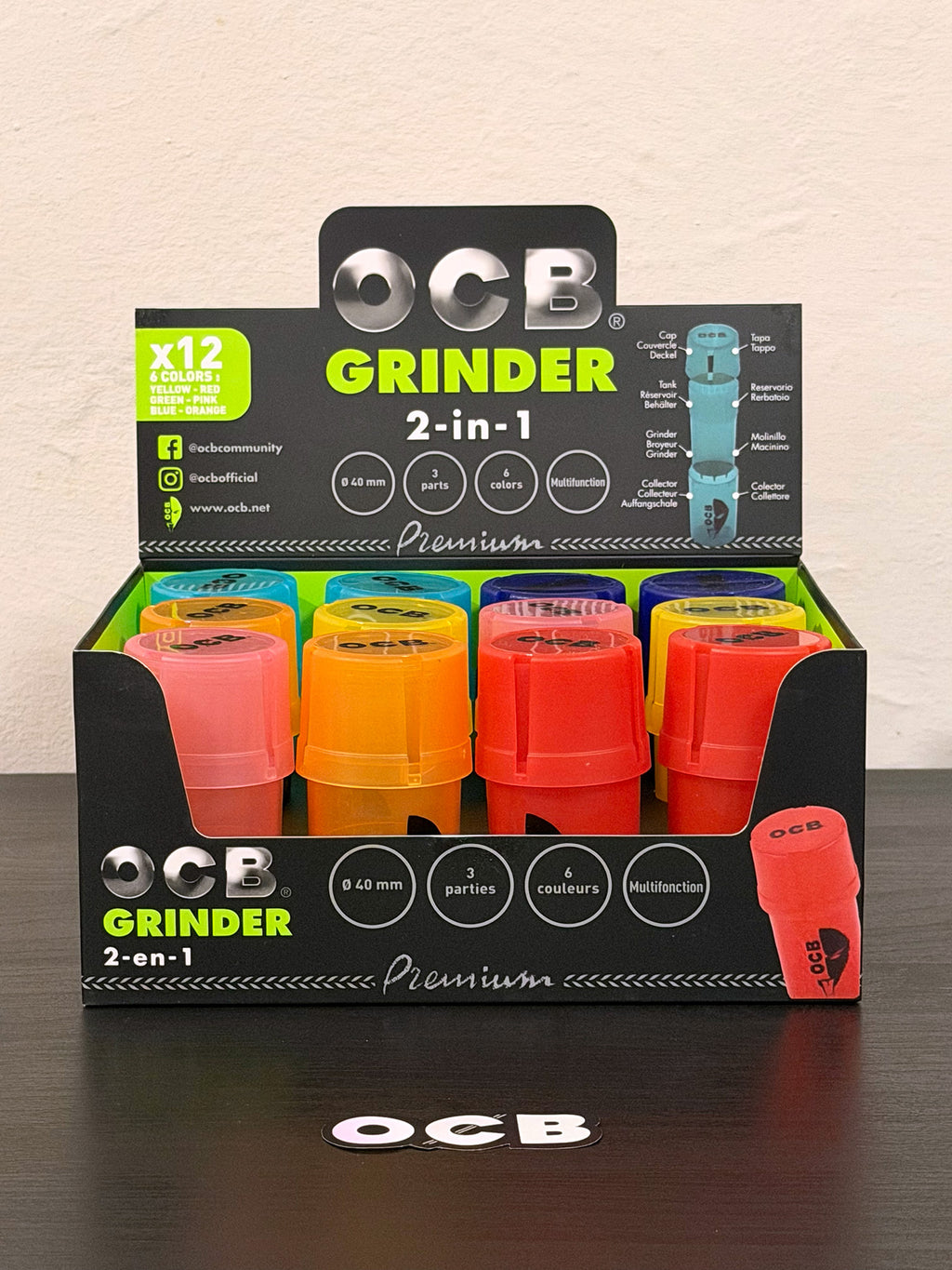 Grinder OCB 2 en 1 con Contenedor Hermético | 40 mm