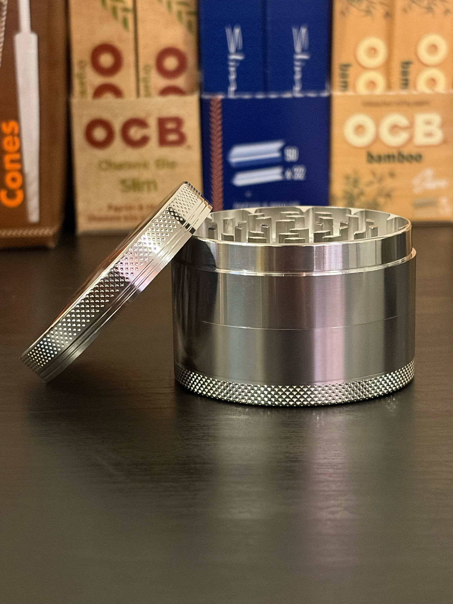 Grinder Aluminio Plata 4 Piezas | 62 mm