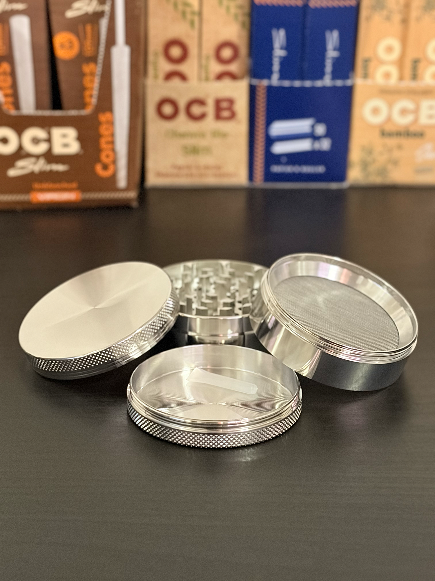 Grinder Aluminio Plata 4 Piezas | 62 mm
